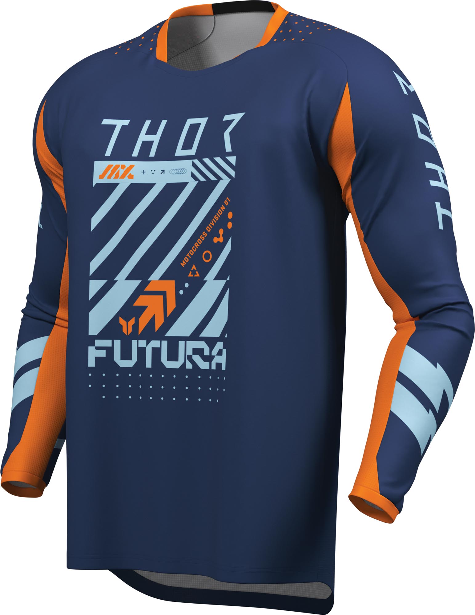 Thor Launchmode Futura Motocross Jersey dunkelblau/orange XL Abbildung 1