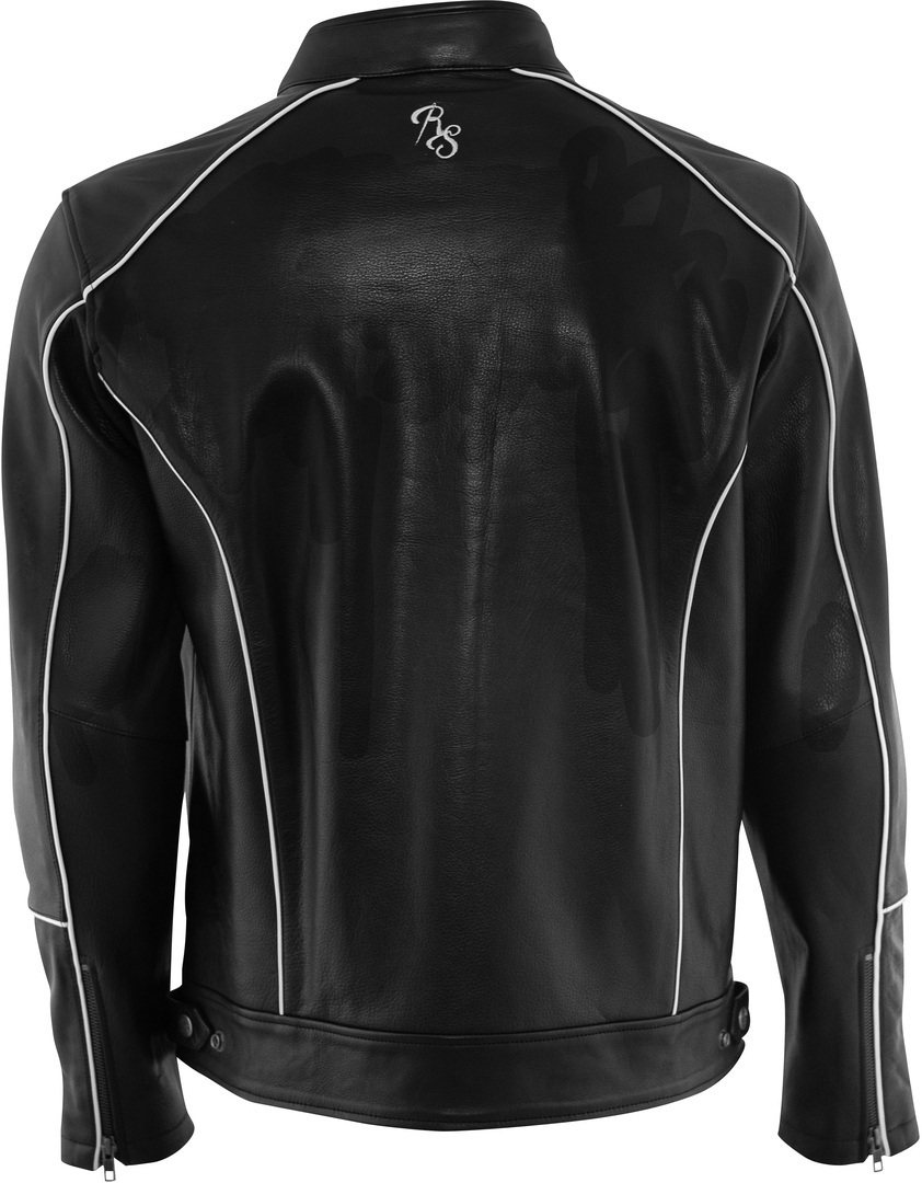 Rusty Stitches Chase Motorcycle Leather Jacket black/white 6XL Figure 3