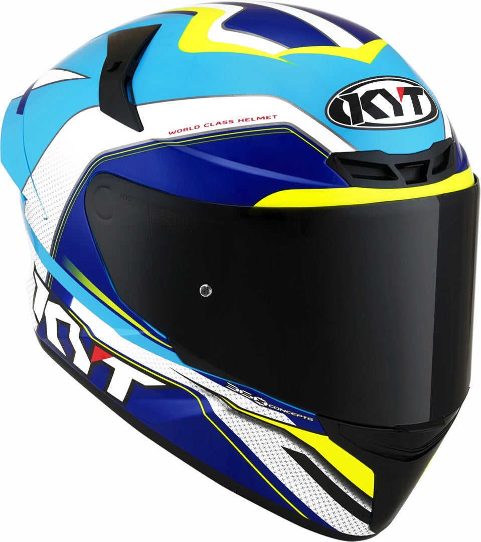 KYT TT Course Grand Prix Capacete Azul celeste/branco S Figura 3