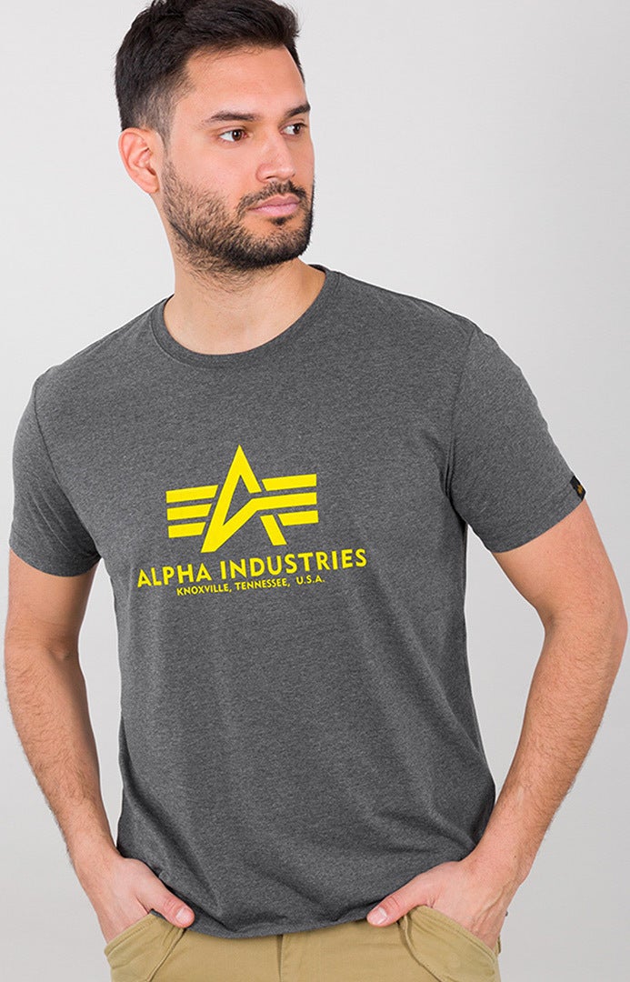 Alpha Industries Basic T-Shirt grey/yellow XXL Figure 1