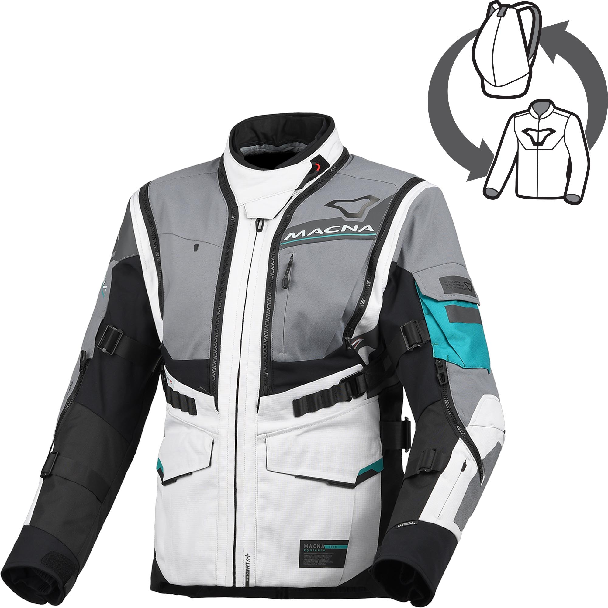 Macna Flexodus wasserdichte Damen Motorrad Textiljacke schwarz/grün M Abbildung 1