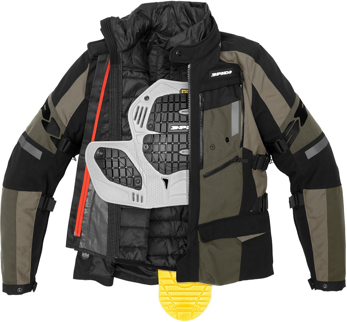 Spidi 4 Season Evo H2Out Motorcycle Textile Jacket black/olive M Figure 3