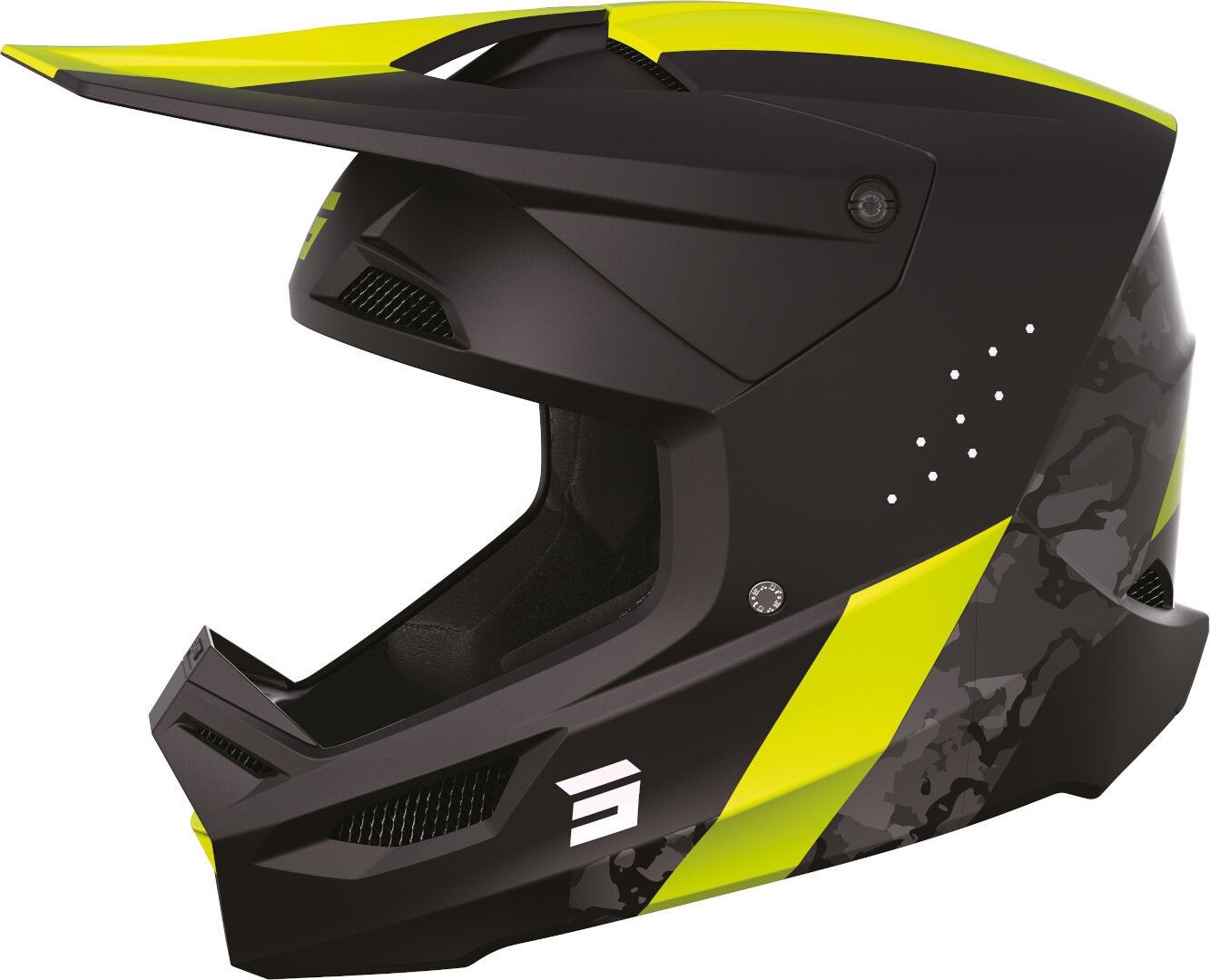Shot Race Camo Motorcross helm zwart/neon-geel Verlies (59/60) Figuur 1