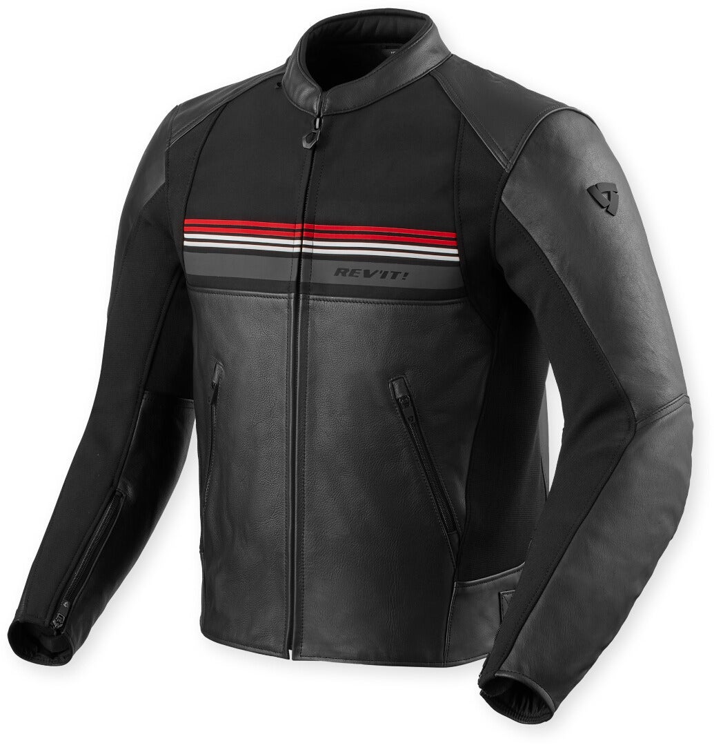 Revit Mile 2 Motorcycle Leather Jacket black/red 52 Figure 1