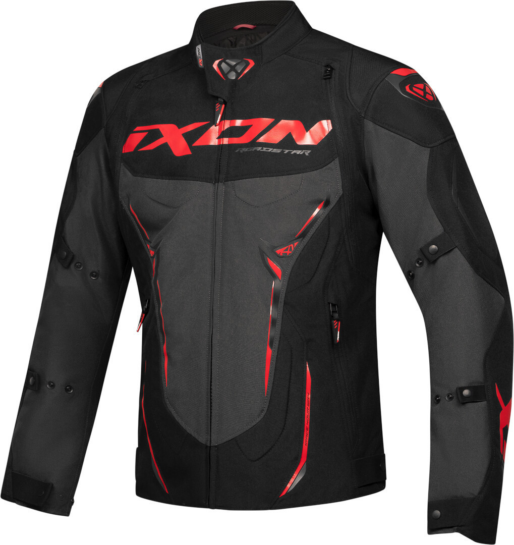 Ixon Roadstar Waterproof Motorcycle Textile Jacket black/anthracite/red 3XL Figure 1