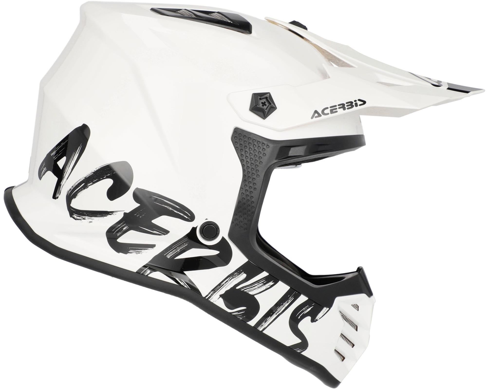 Side view of Acerbis Profile White Youth Motocross Helmet