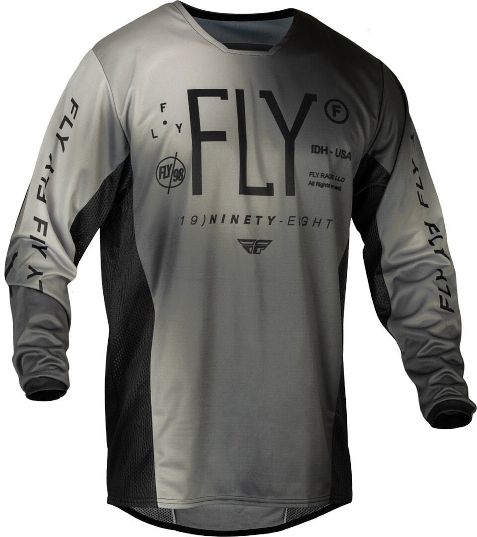 Fly Racing F-16 Prodigy 2024 Camisola Kids Motocross preto/cinza claro YL Figura 1