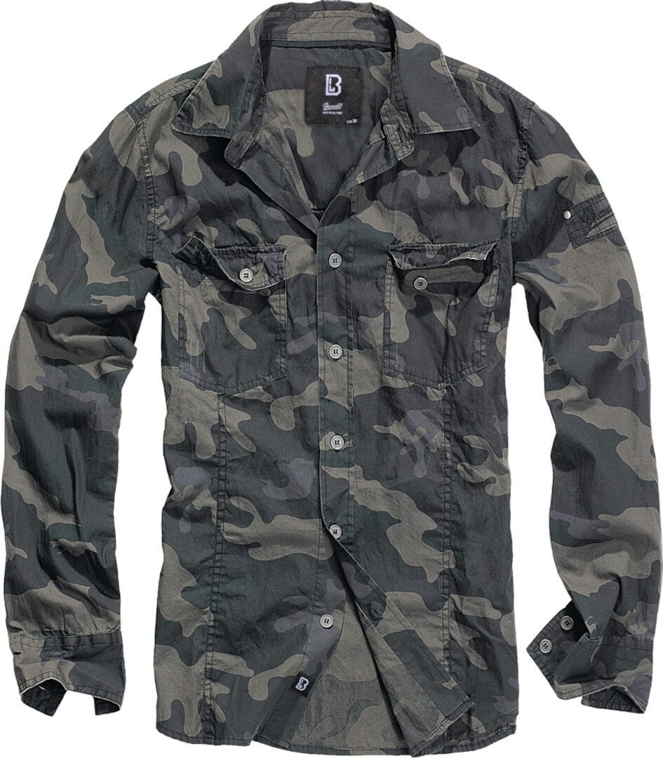 Brandit SlimFit Hemd dunkles camouflage L Abbildung 1