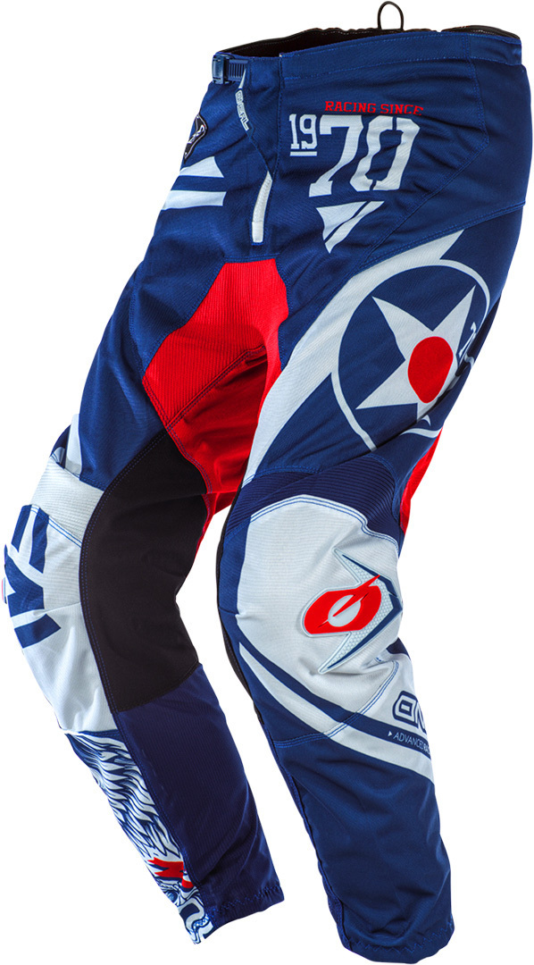 Oneal Element Warhawk Calças de motocross azul/vermelho 40 Figura 1
