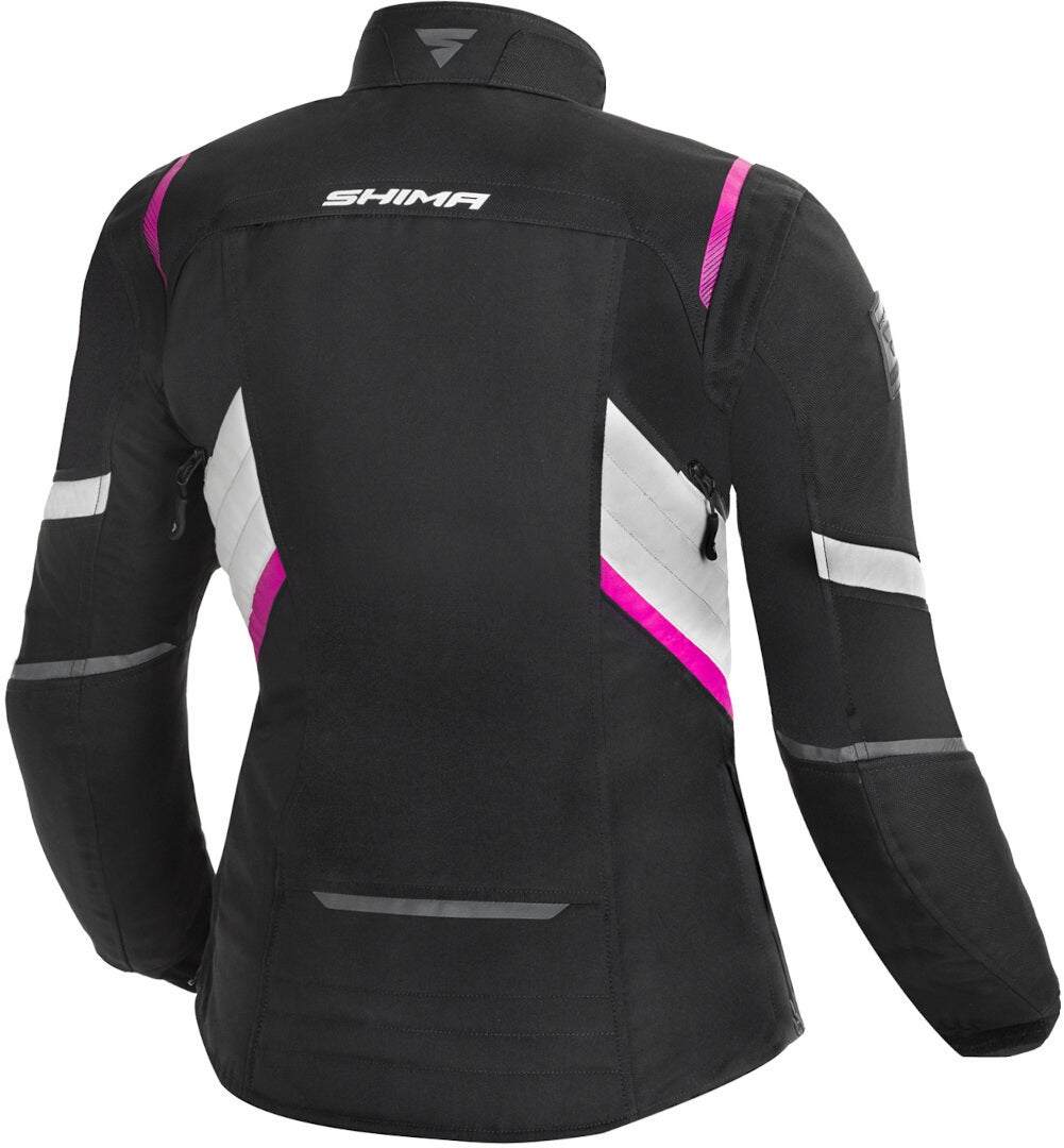 SHIMA Rush imperméable à l’eau dames moto textile veste noir/blanc/rose M Figure 2