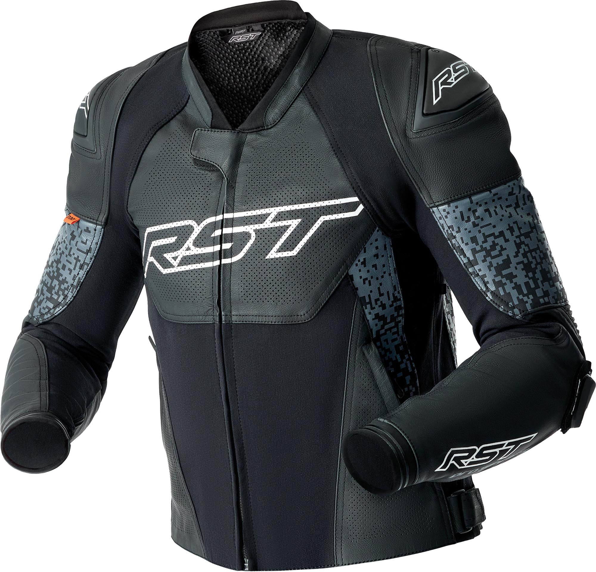 RST Pro Series Supersport-K D3O perforierte Motorrad Lederjacke schwarz/grau 56 Abbildung 1