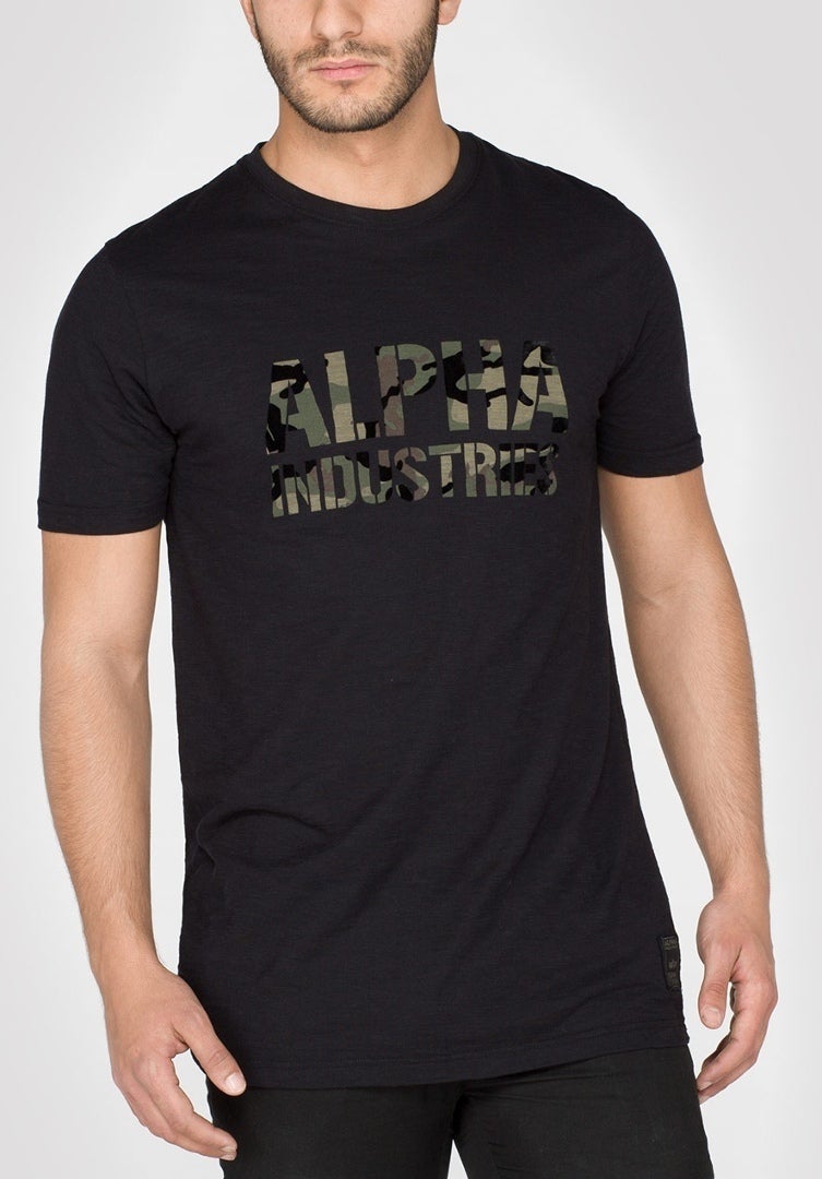 Alpha Industries Camo Print Tričko černá M Obrázek 2