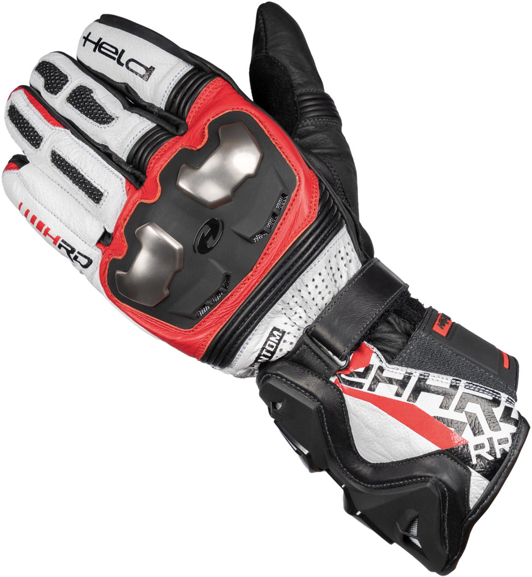 Held Phantom 3 Motorhandschoenen wit/rood 8 Figuur 1