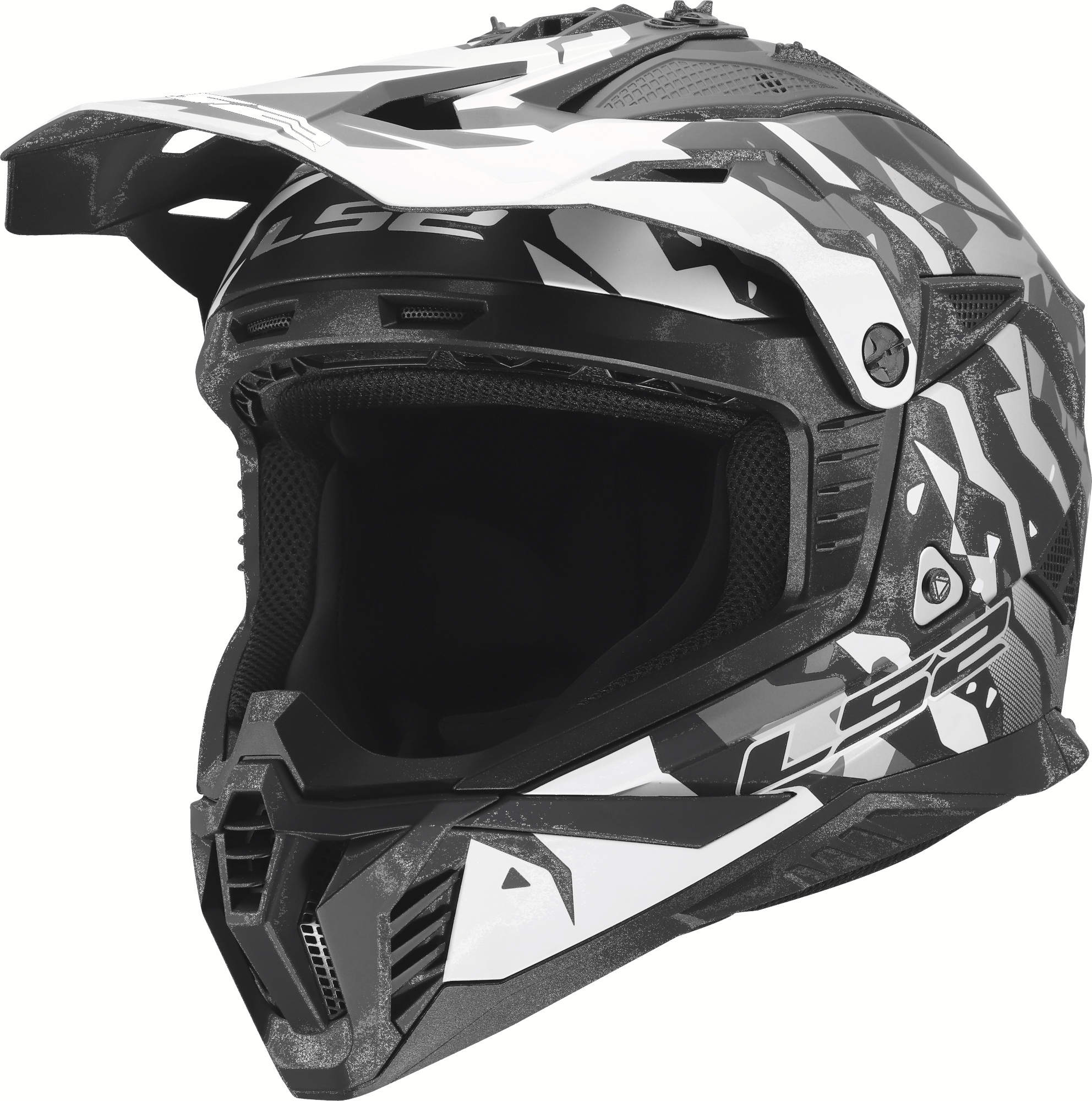 LS2 MX708 Fast II Grotesk Motocrosshjelm sort/grå L (59/60) Figur 1