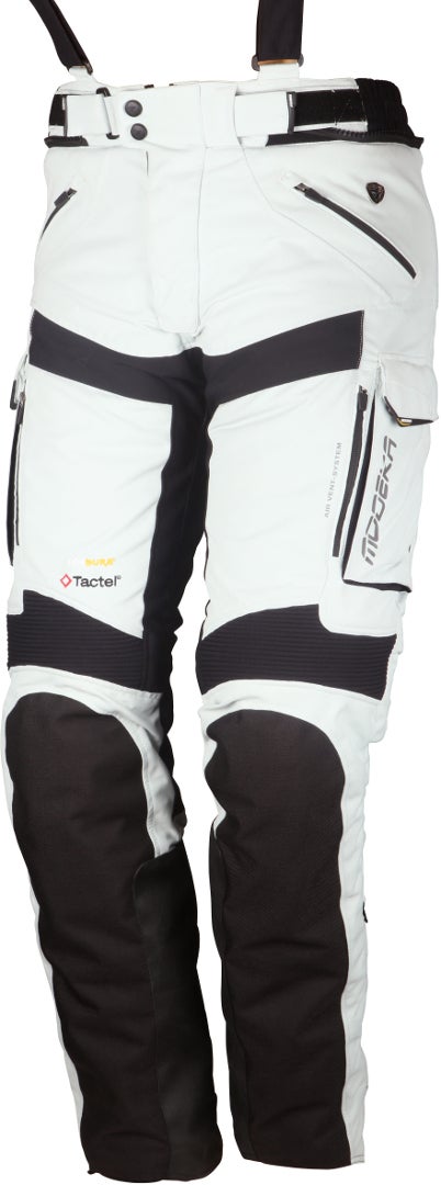 Modeka Tacoma III Motorrad Textilhose hellgrau/schwarz XL Abbildung 1