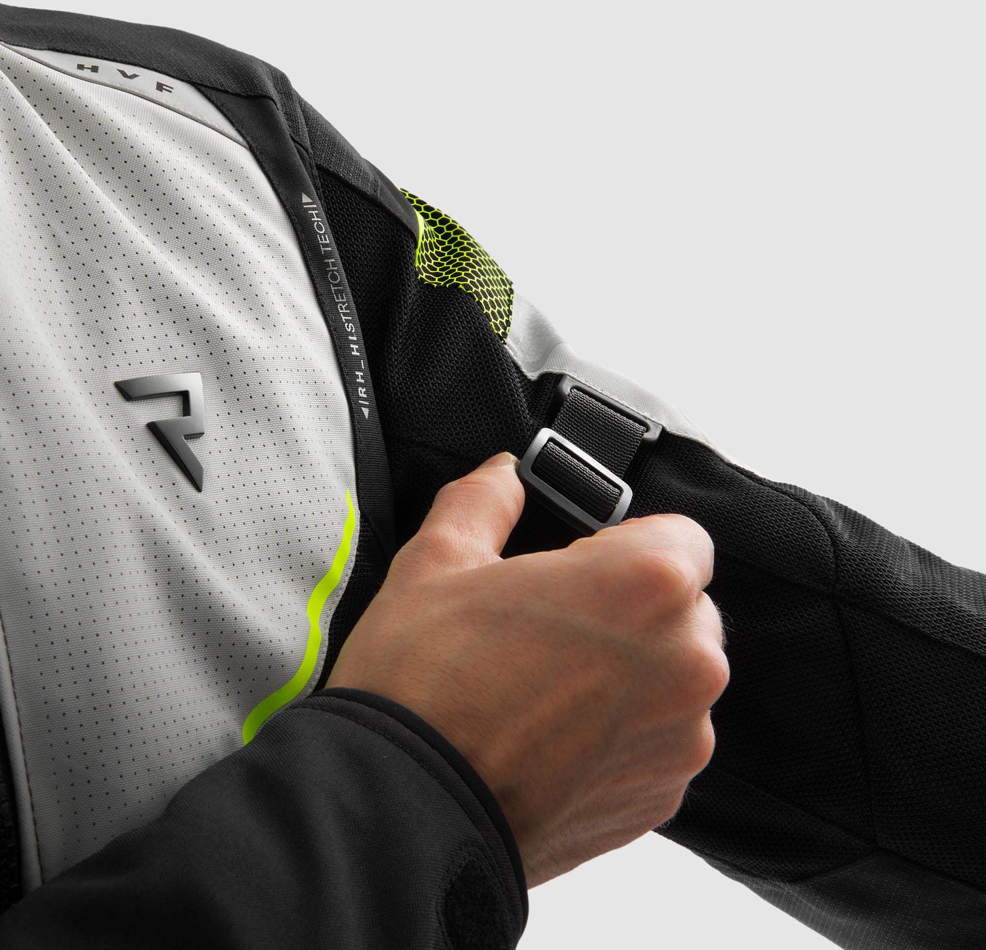 Side view of Rebelhorn Hiflow 5 waterproof Motorcycle Textile Jacket