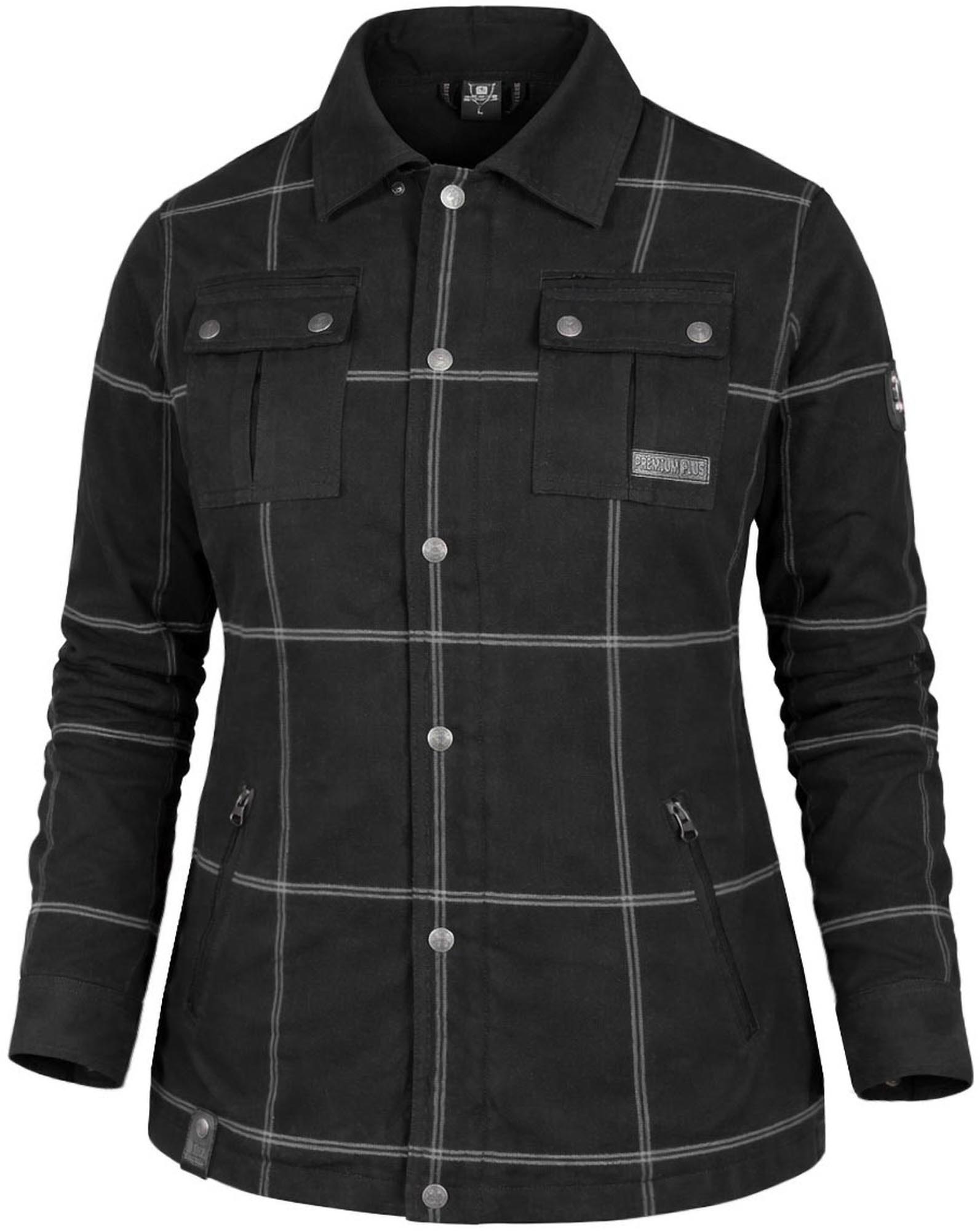 Bores Lumberjack Premium Plus Bortexx Damer Motorcykelskjorte AAA sort/grå M Figur 2