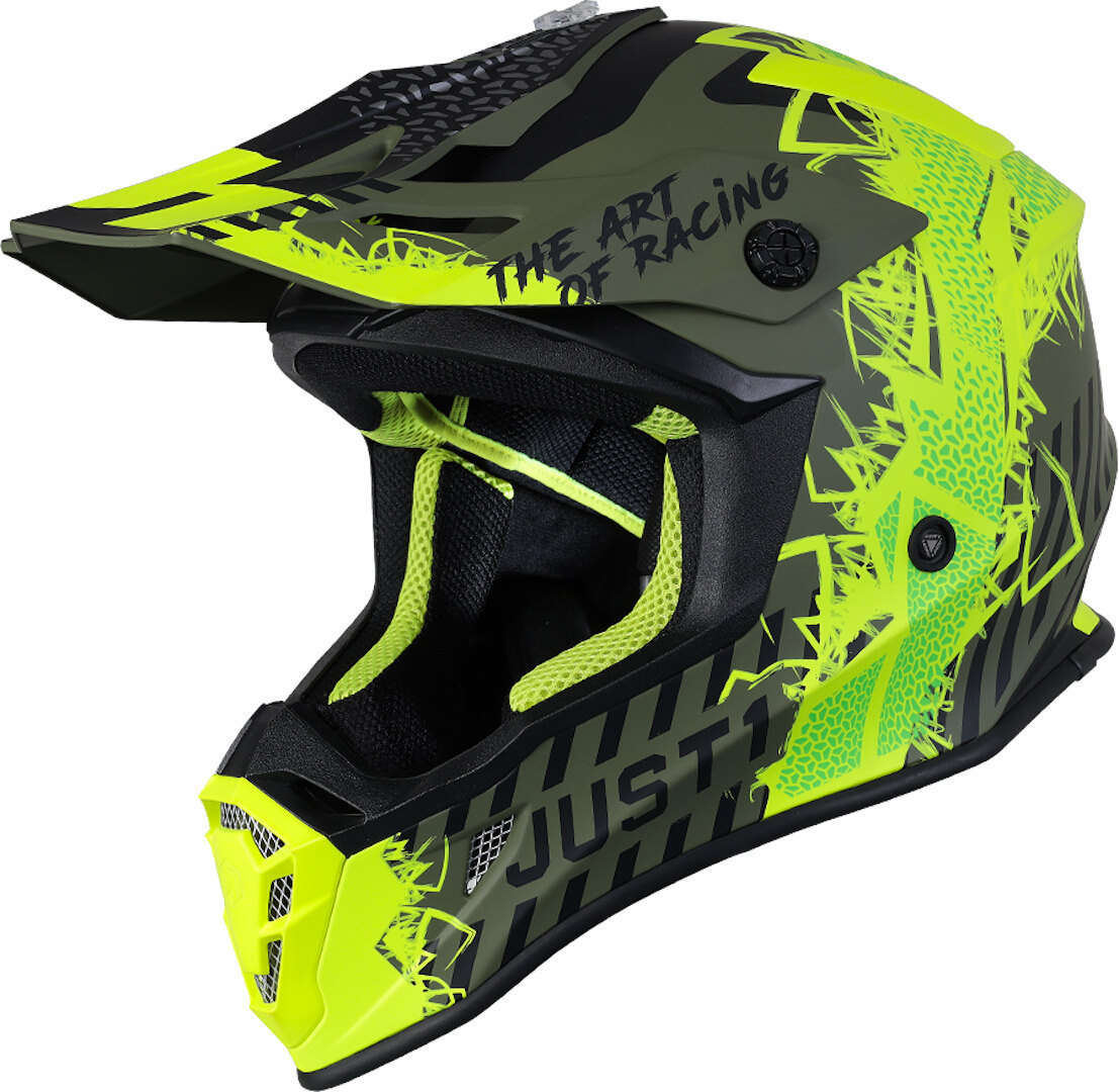 Just1 J38 Mask Cască de motocross galben/verde XS (53/54) Figura 1