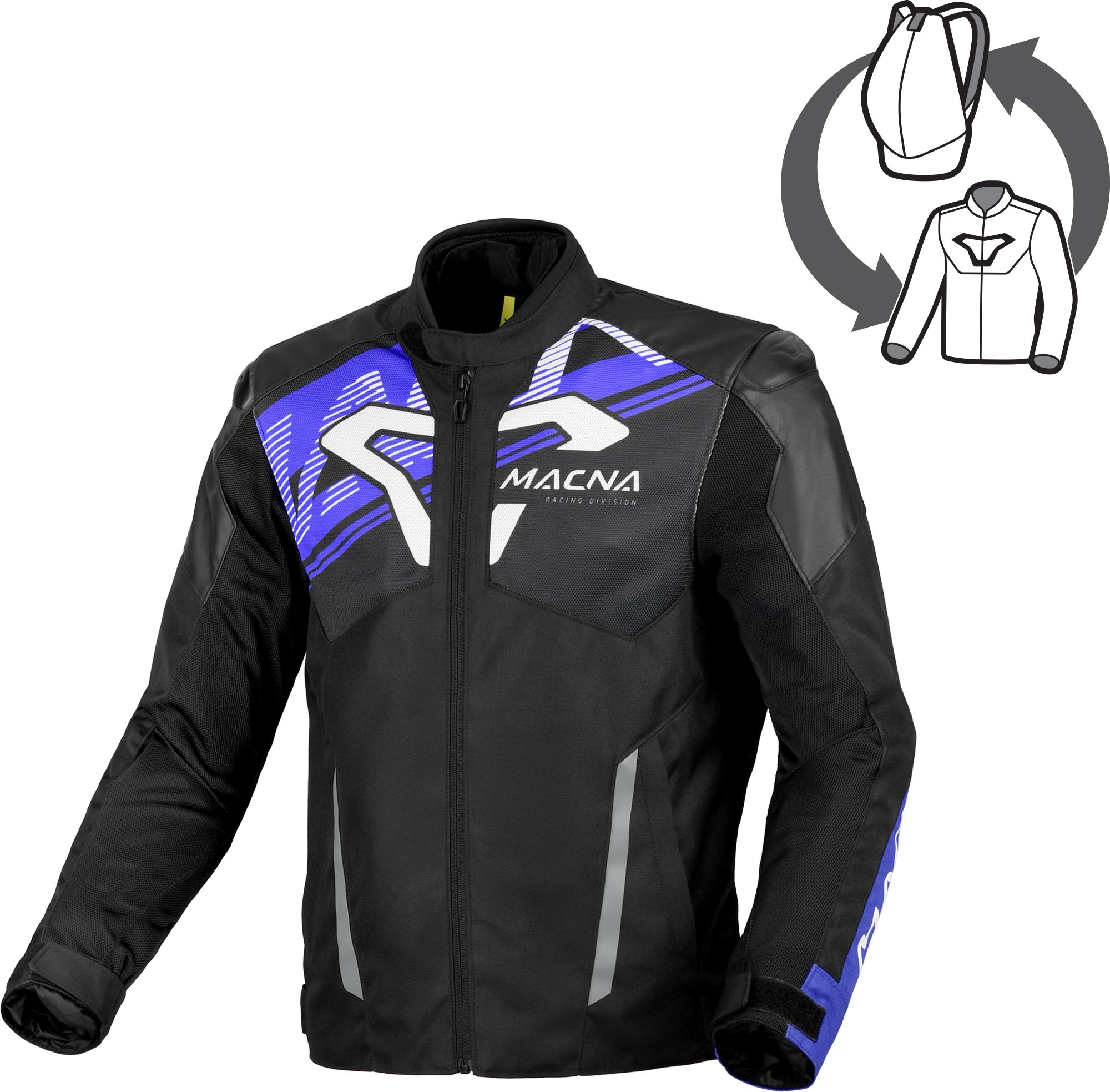 Macna Sevent waterproof Motorcycle Textile Jacket black/blue/white L Figure 1