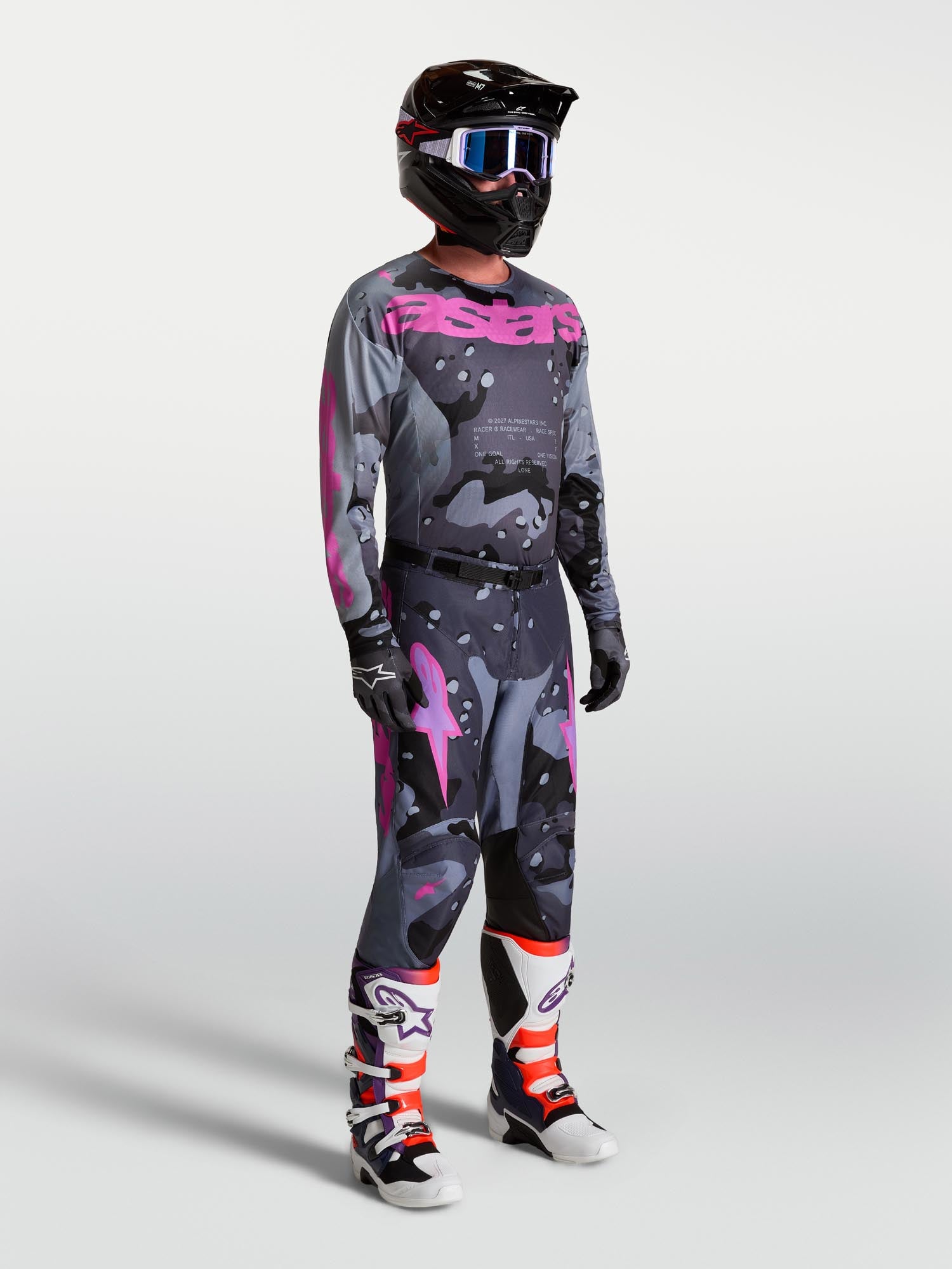 Alpinestars Racer Lone Motocross dres Siva/Ljubičasta L Slika 3