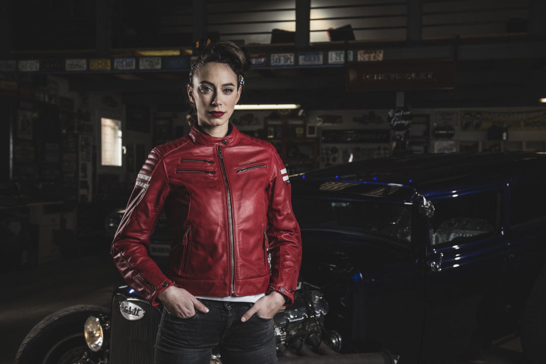 Segura Funky Damen Motorrad Lederjacke rot 48 Abbildung 4