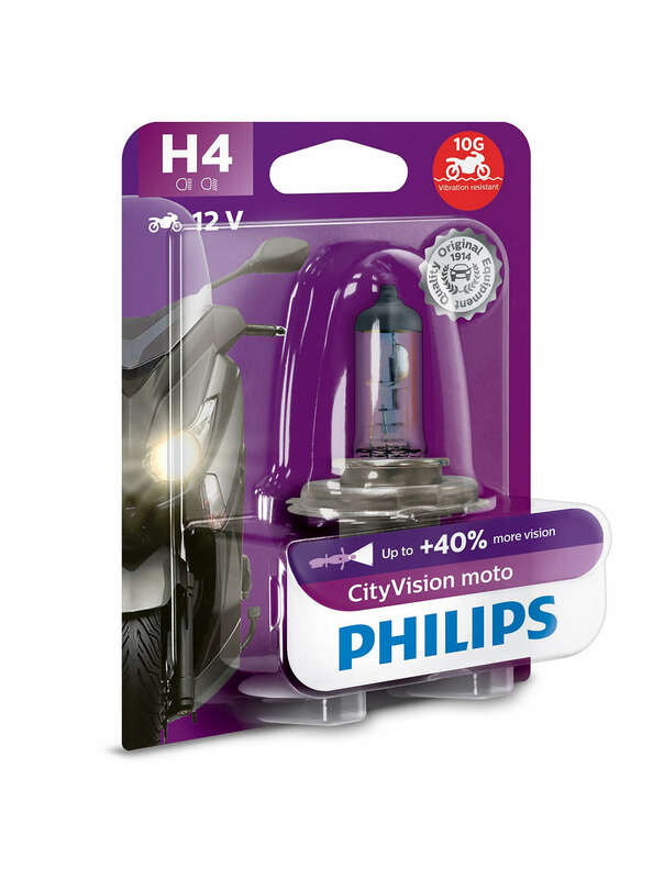 Side view of PHILIPS H4 CityVision Moto Light Bulb 12V/60/55W - x1