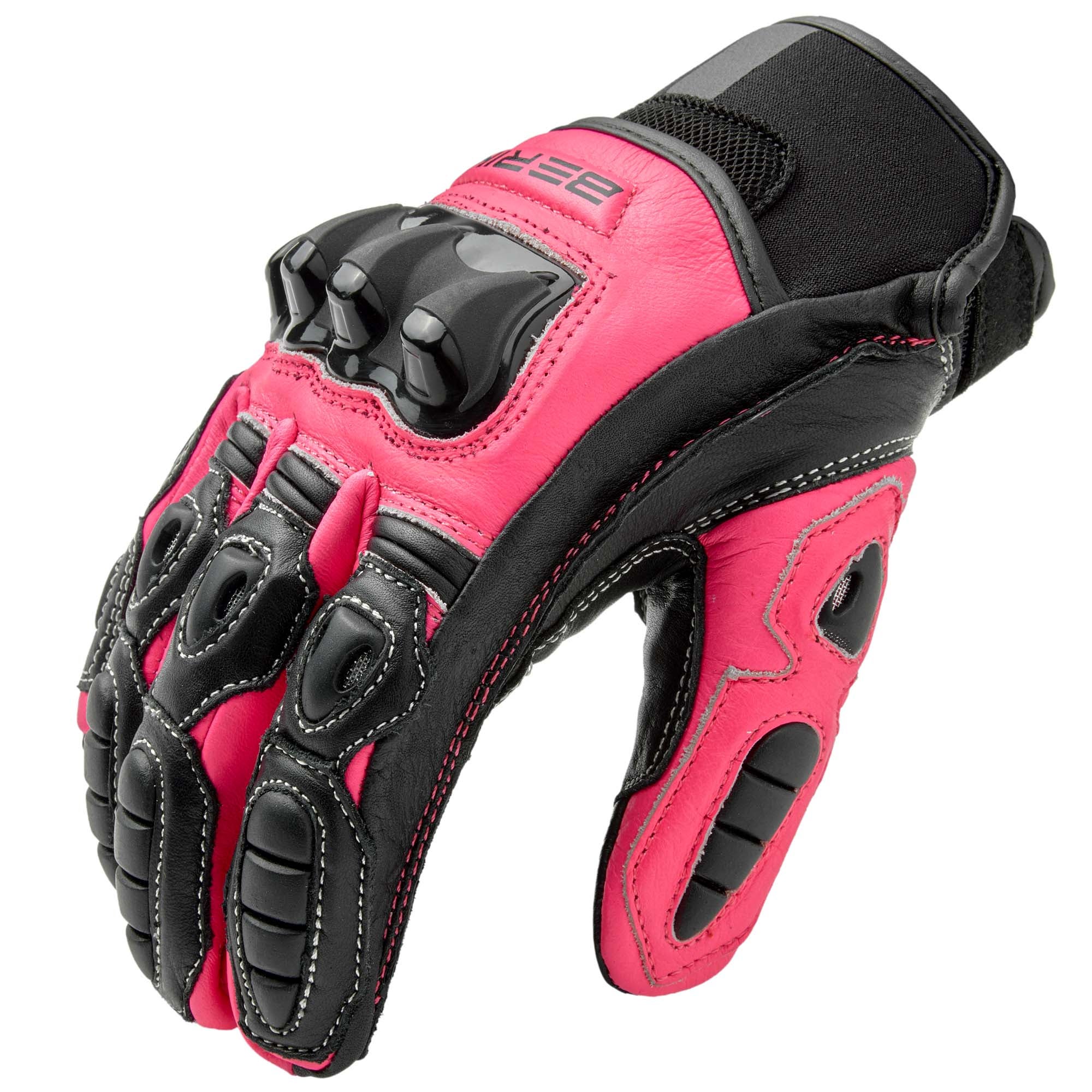Berik Bofur Adventure Damer Motorcykelhandsker sort/pink M Figur 3