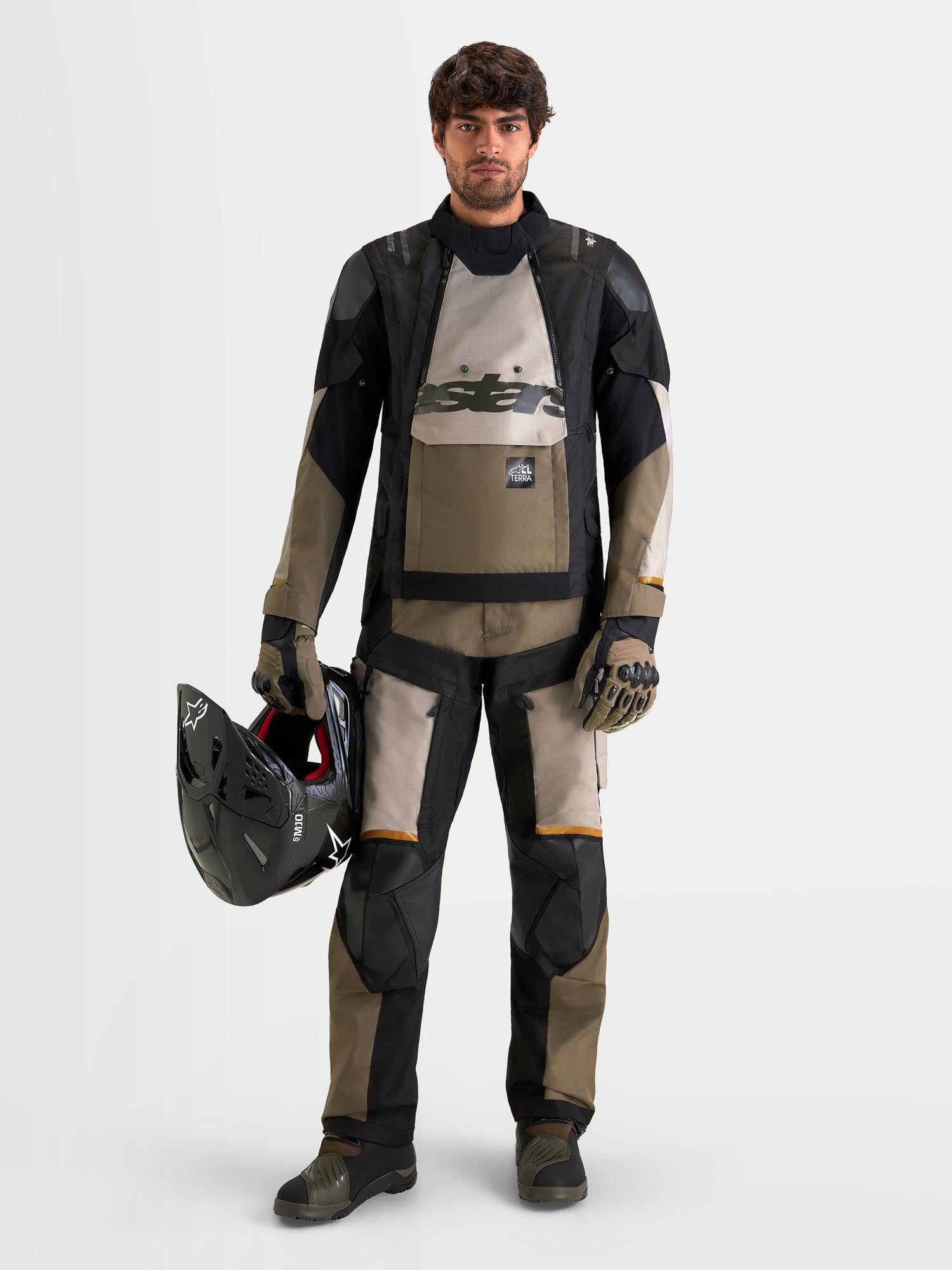 Alpinestars Harok V2 Drystar wasserdichte Motorrad Textiljacke grau/braun S Abbildung 8
