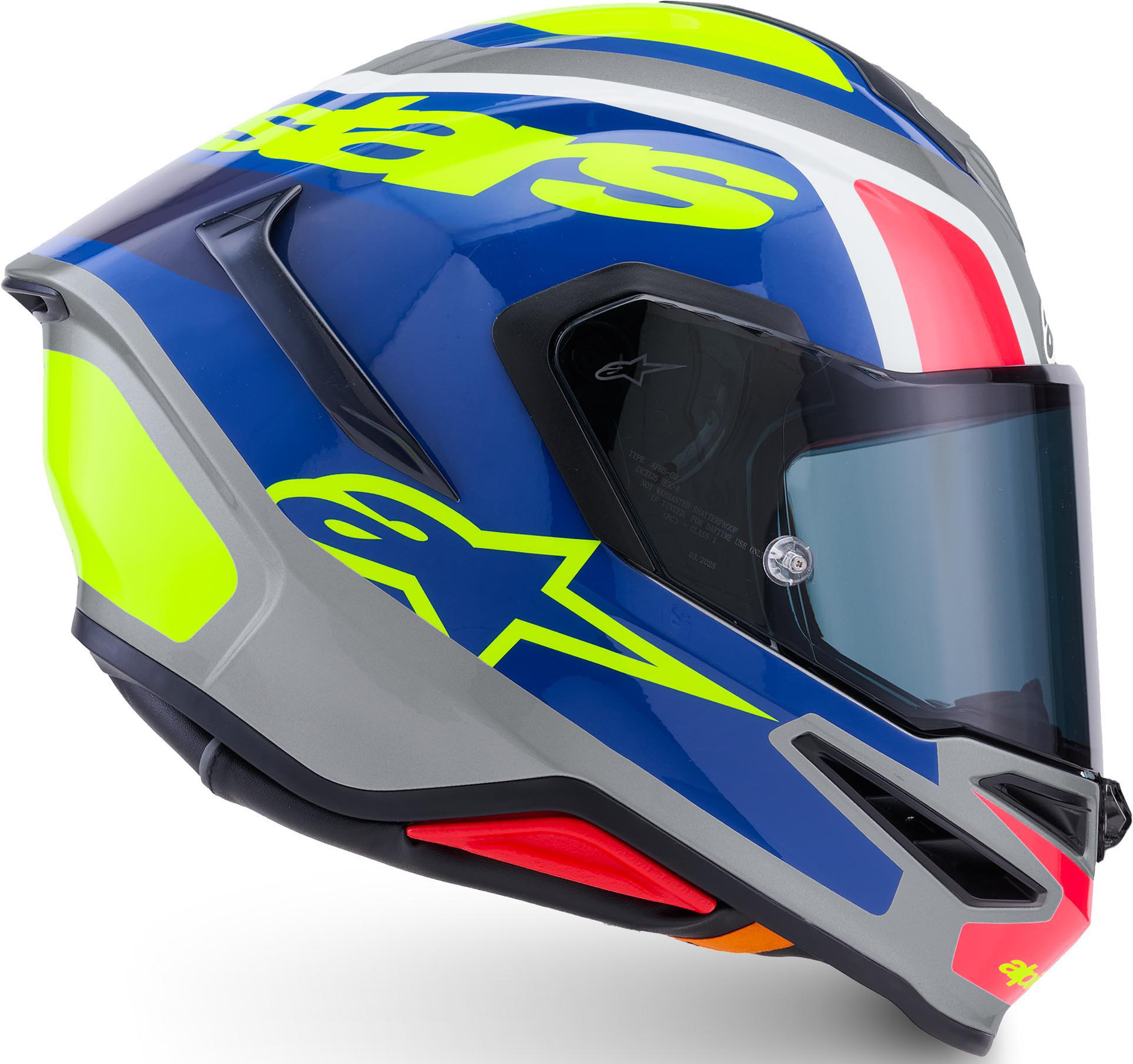 Alpinestars S-R7 Lumen Helm blauw/geel/zilver M Figuur 3