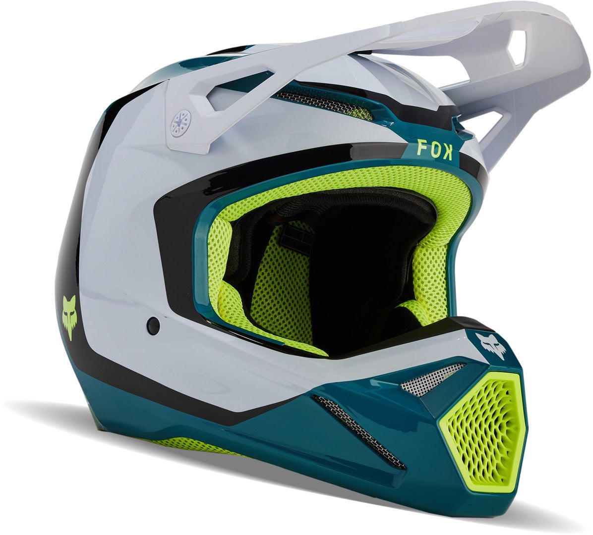 FOX V1 Nitro MIPS Motokrosová přilba bílá/benzín/černá S (55/56) Obrázek 1