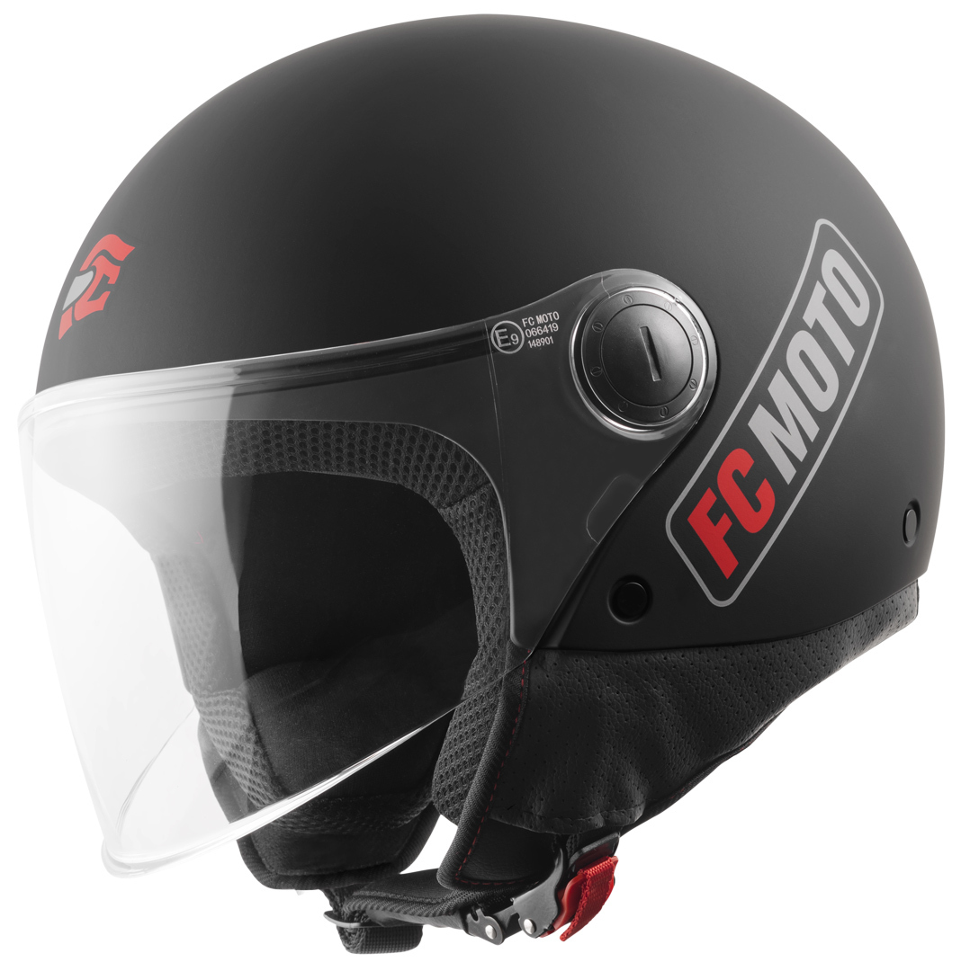 FC-Moto Square-RS Jet hjälm Svart matt/röd S Figur 1