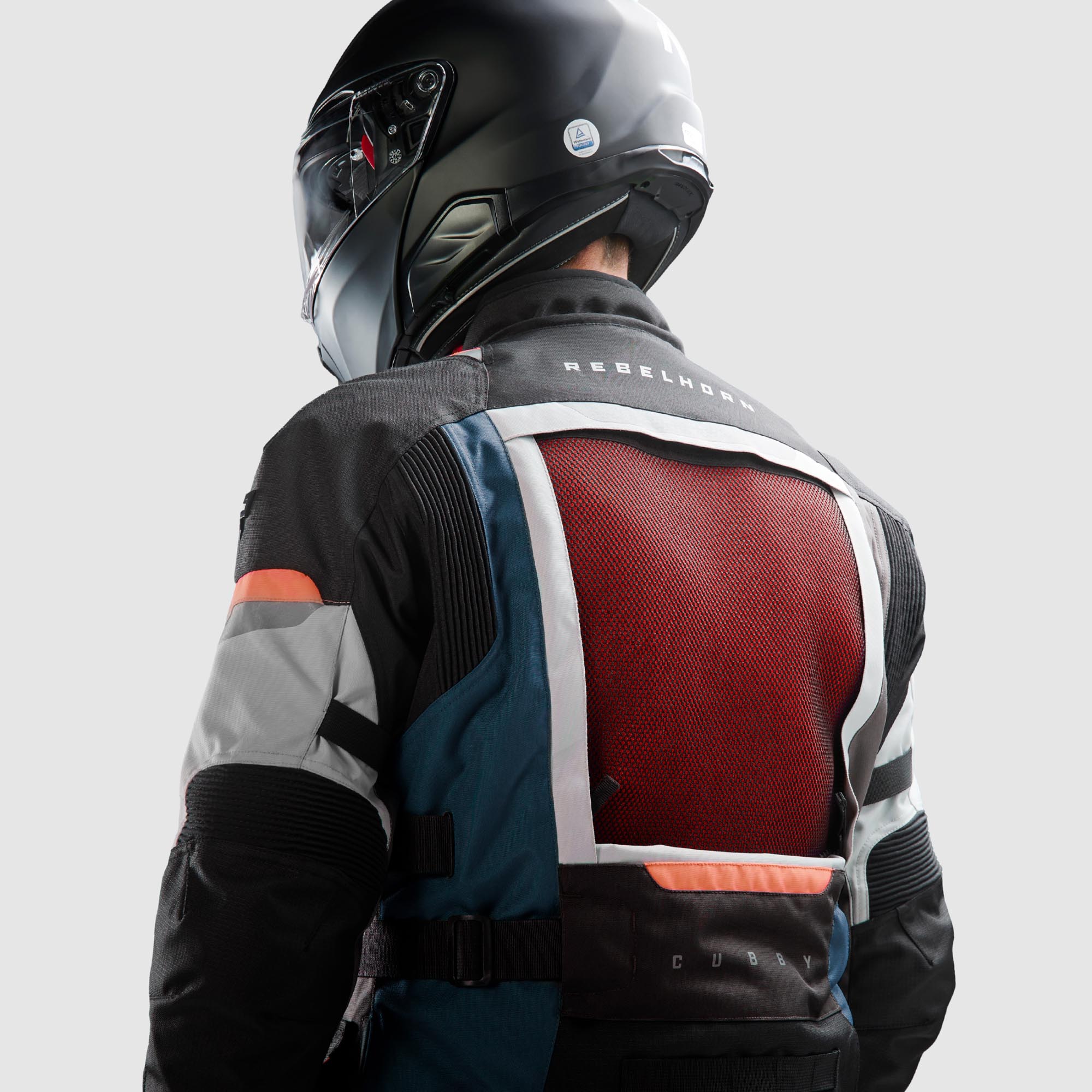 Rebelhorn Cubby 5 waterproof Motorcycle Textile Jacket grey/blue/red XL Figure 9