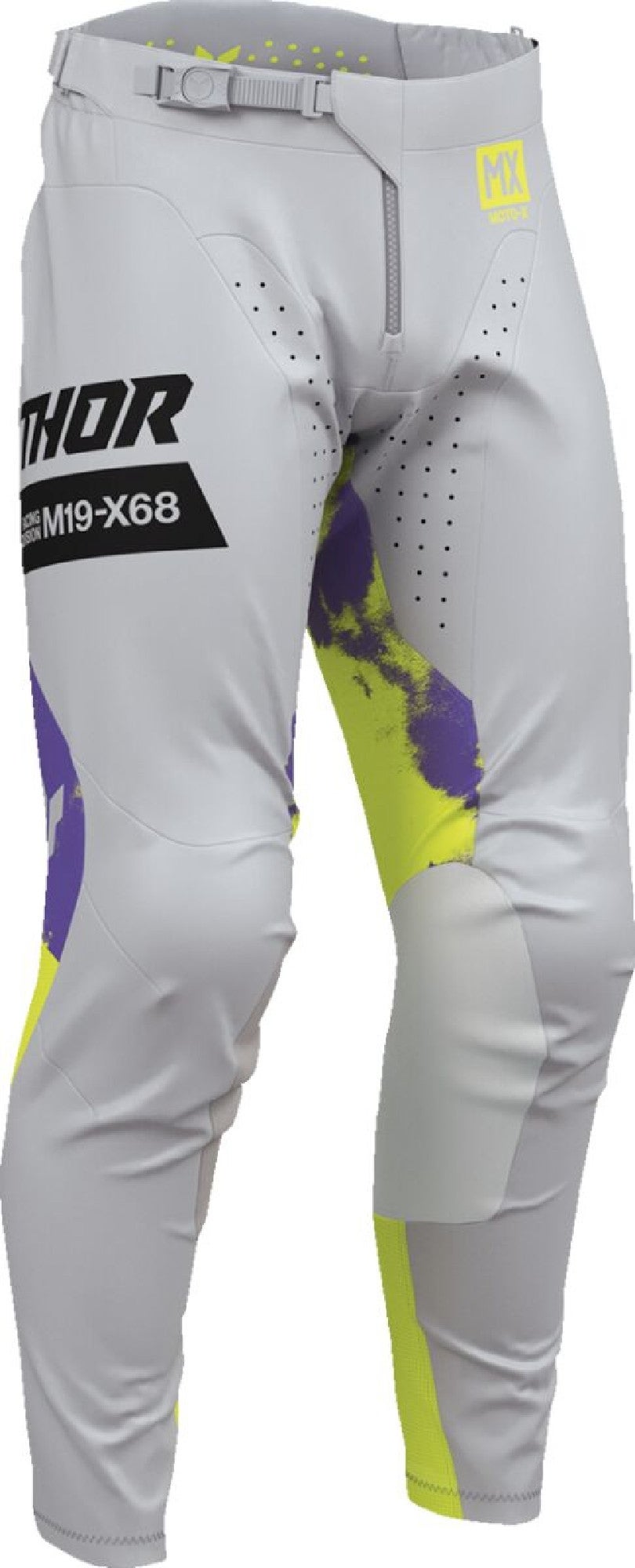 Thor Launchmode Bleach Pantalons de motocross Gris/Jaune/Violet 30 Figure 1