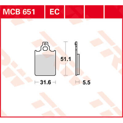 TRW Lucas Bremsbelag MCB651 Figur 1