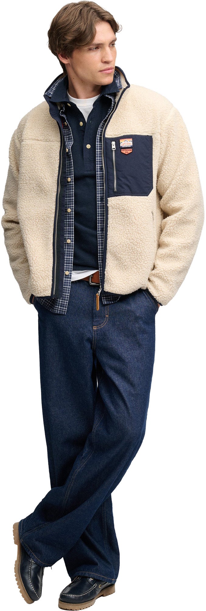 Superdry & Co Vintage Retro Giacca in pile beige 2XL Figura 4