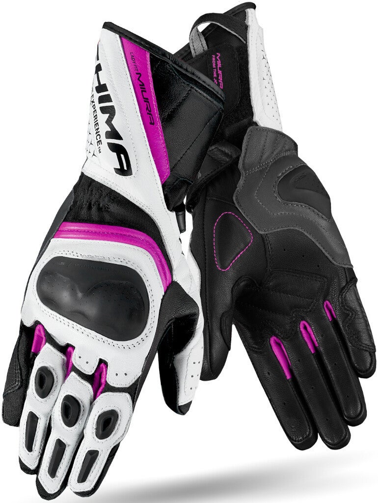 SHIMA Miura perforerede dame motorcykelhandsker sort/hvid/pink L Figur 3