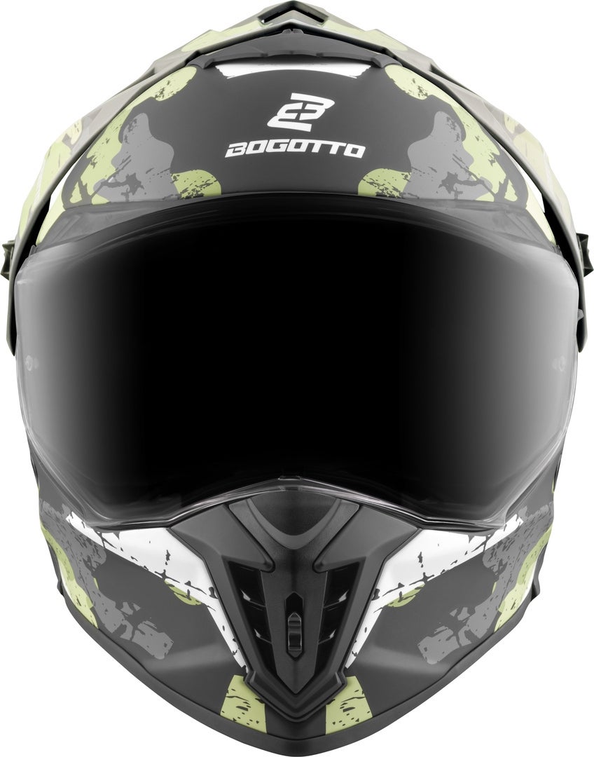 Bogotto FG-601 Sniper Enduro hjelm i glasfiber sort mat/grå/grøn XL Figur 7