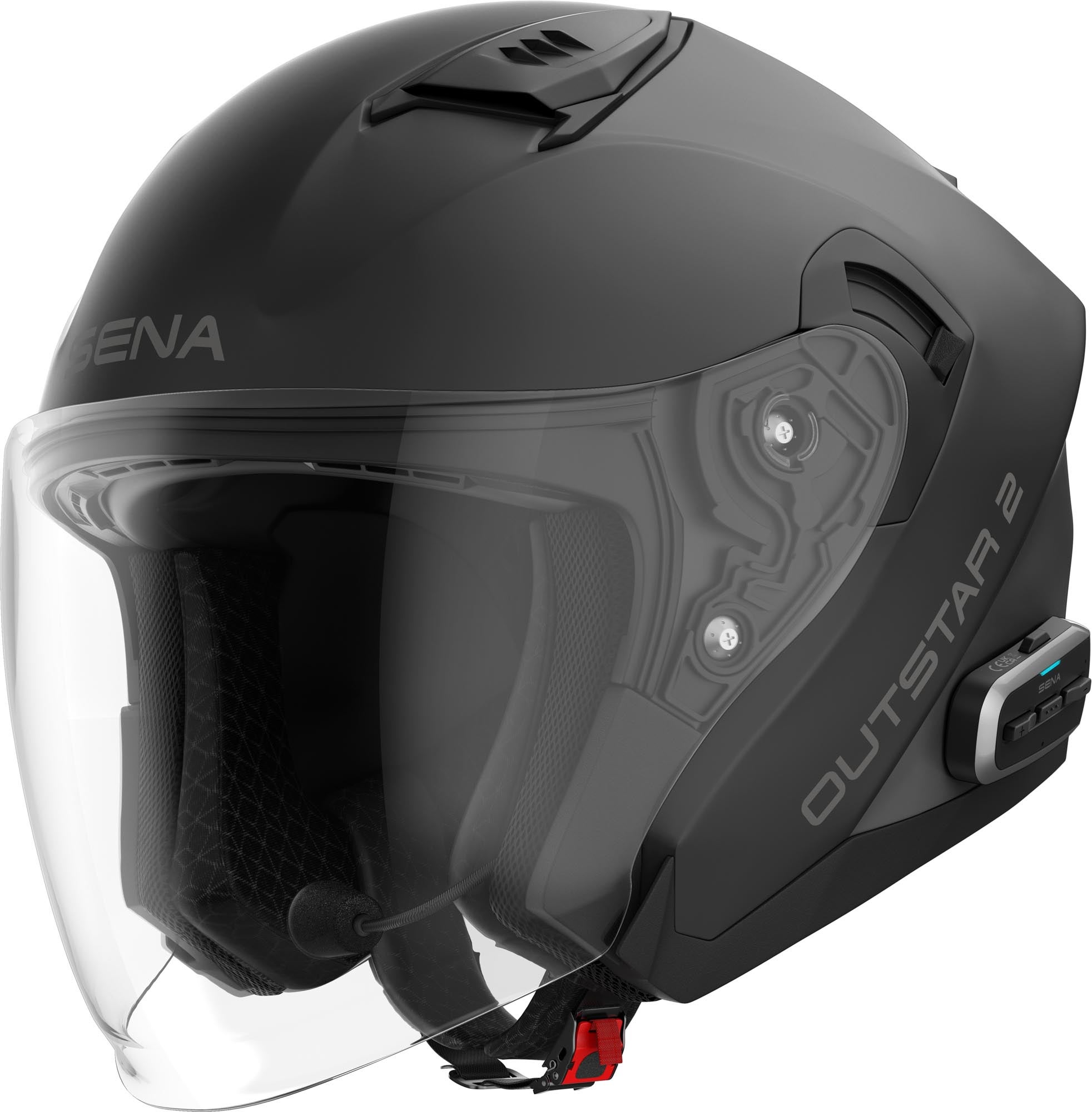 Sena Outstar 2 Jethelm matt schwarz XL (61/62) Abbildung 1