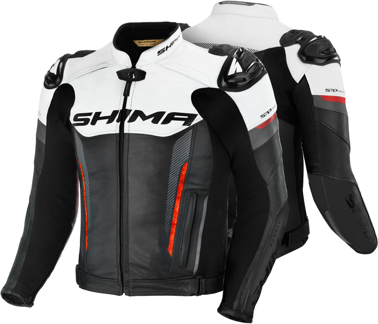 SHIMA Bandit Motorcycle Leather Jacket black/red/white 48 Figure 3