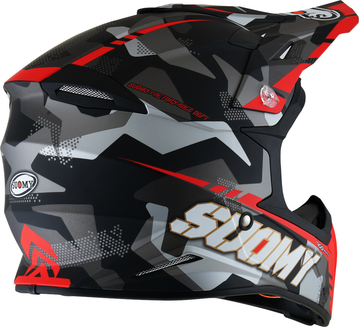 Suomy X-Wing Camouflager E06 Motocross hjälm svart/grå/röd Förlust (59/60) Figur 3