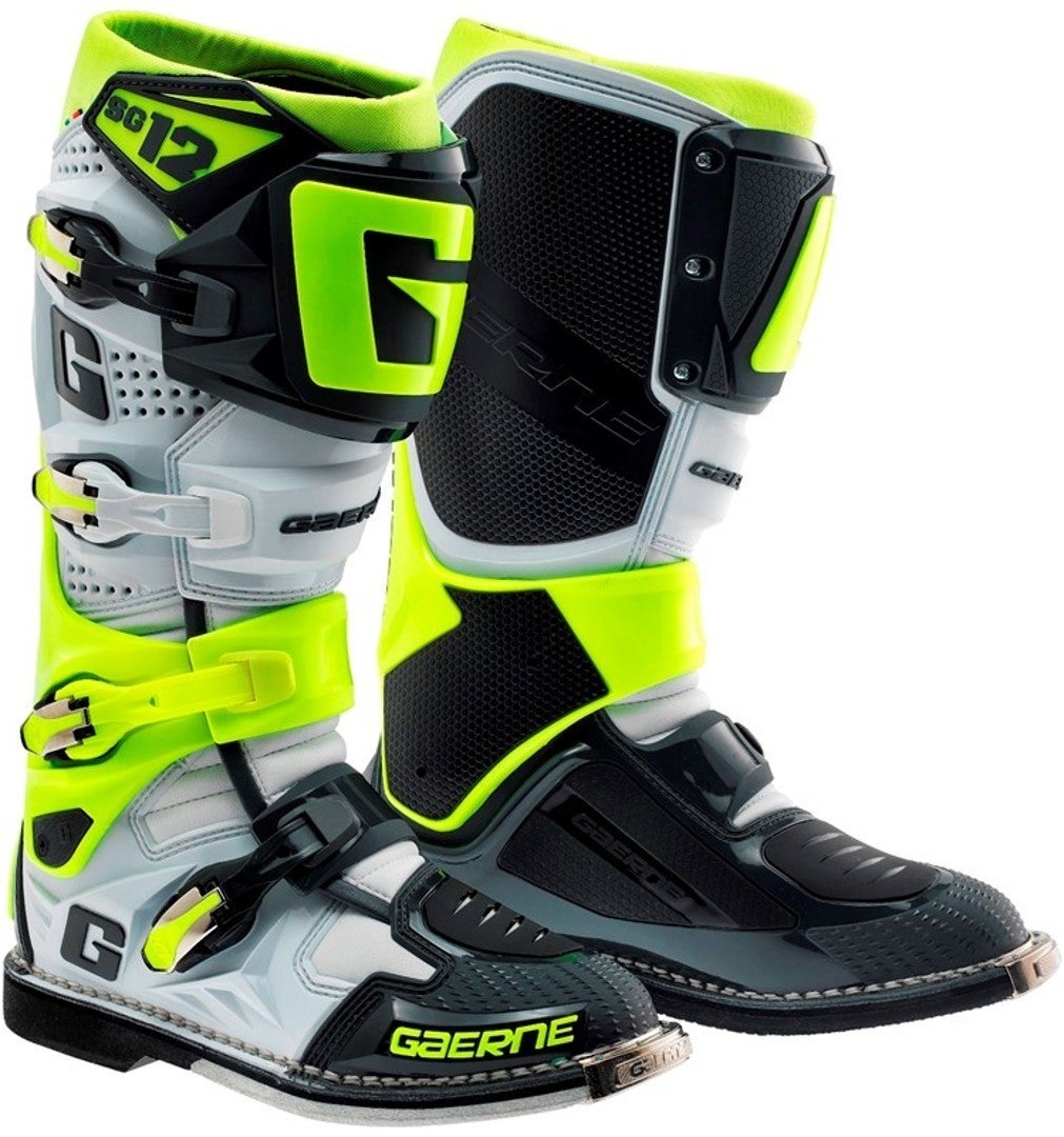 Gaerne SG-12 Motocross Boots white/grey/yellow 45 Figure 1