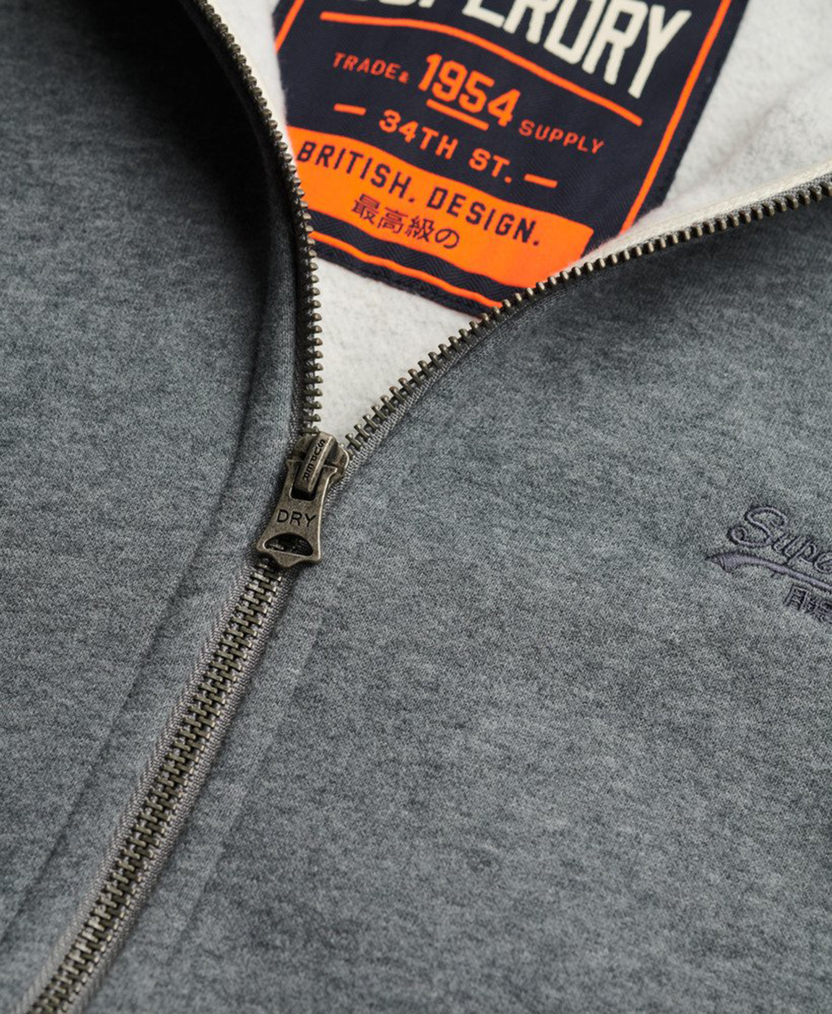 Superdry & Co Essential Logo Zip-hettegenser grå 2XL Figur 2