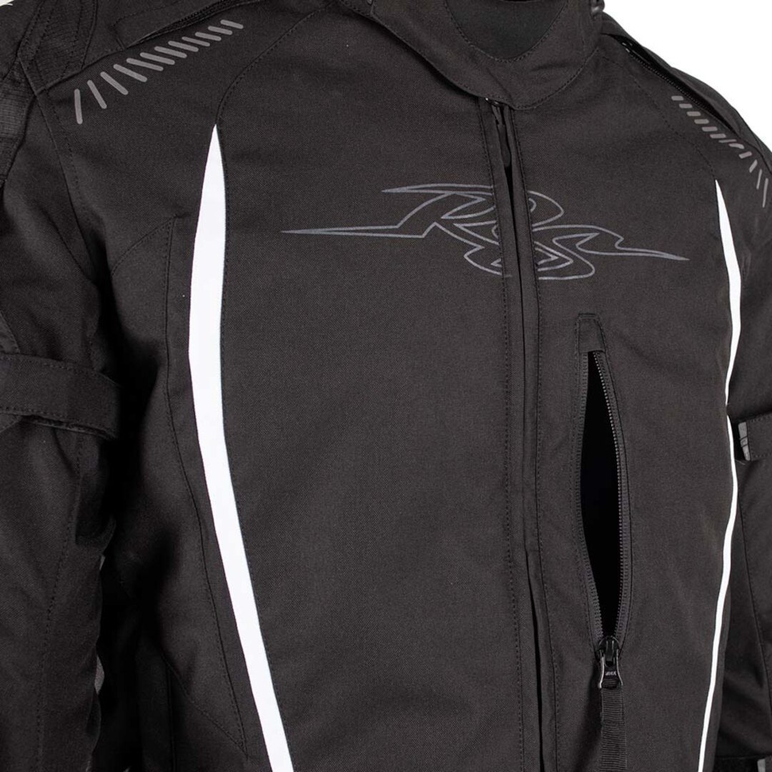 Rusty Stitches Pete impermeabile Giacca tessile moto Bianco/nero XL Figura 5