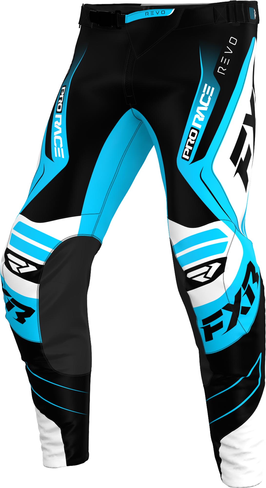 FXR Revo Alpha Pantalons de motocross noir/bleu/blanc 36 Figure 1