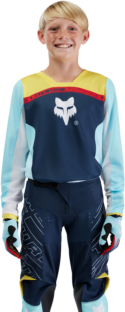 FOX 180 Elevated Jugend Motocross Jersey hellblau YXL Abbildung 7