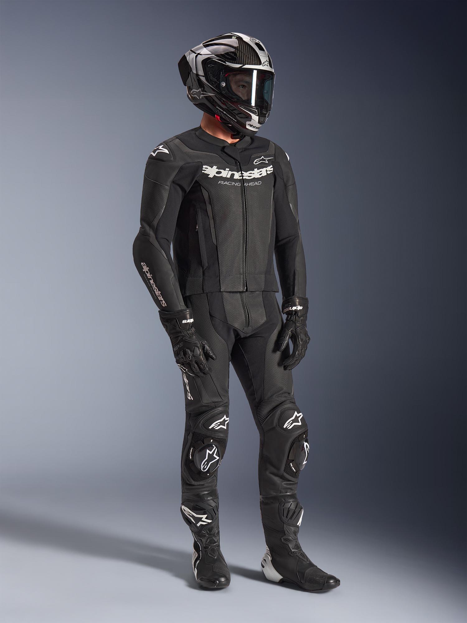 Side view of Alpinestars GP Force V2 Two Piece Motorcycle Leather Suit