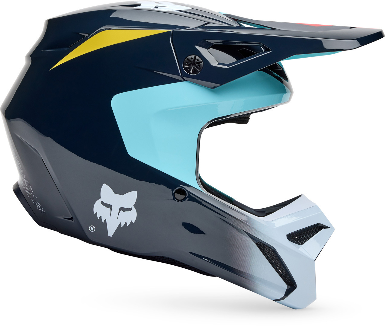 FOX V1 Elevated Motocrosshjälm för ungdomar ljusblå Y/L (52/53) Figur 7