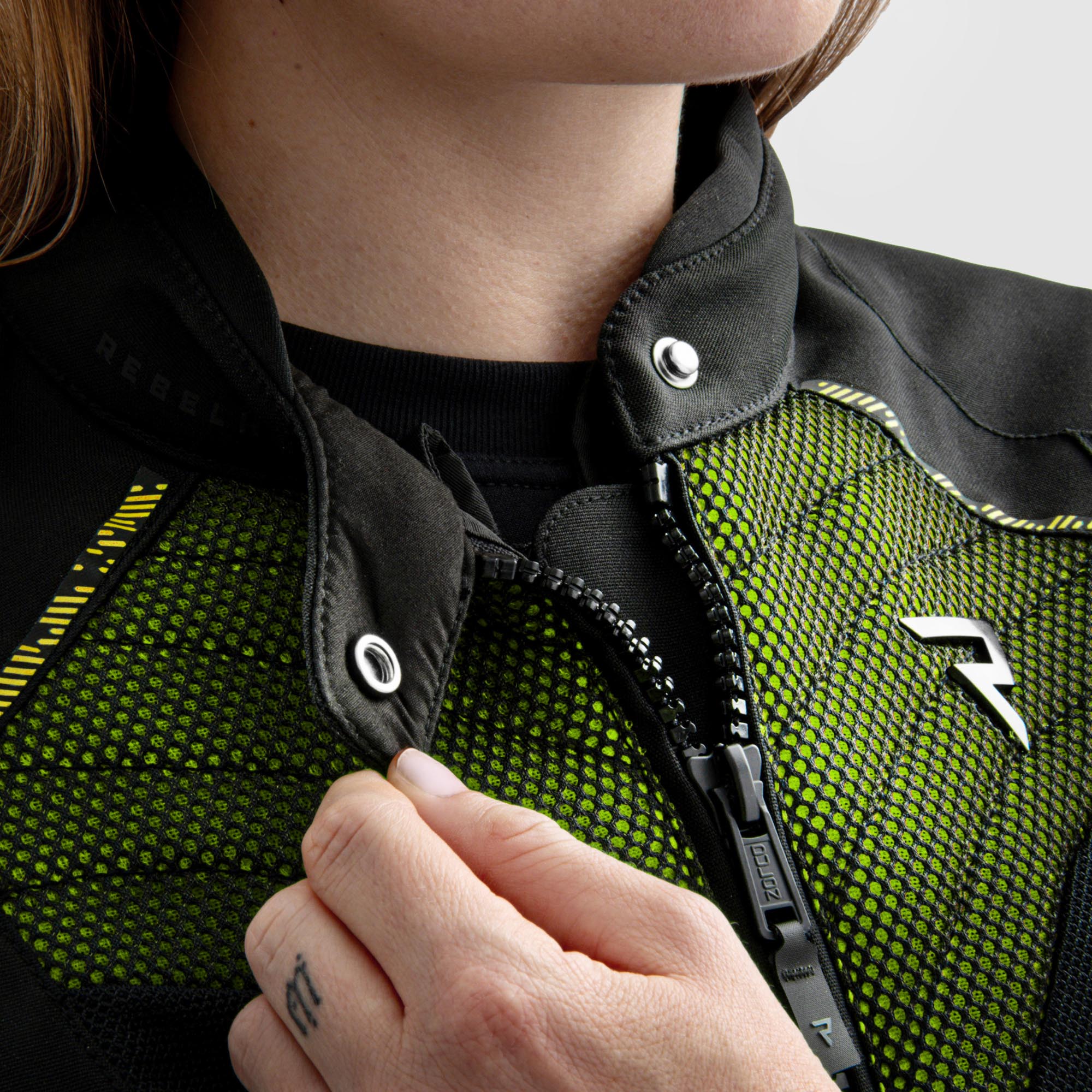 Rebelhorn Jax waterproof Ladies Motorcycle Textile Jacket black/yellow M Figure 9