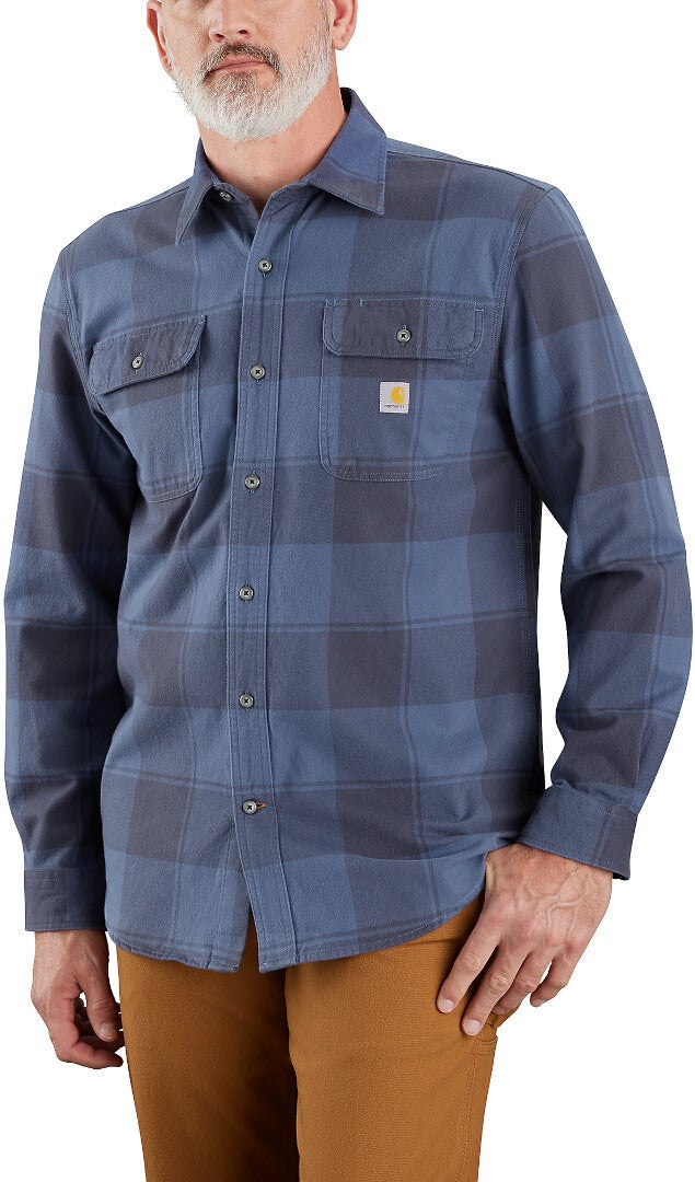 Carhartt Loose Fit Heavyweight Flannel Long-Sleeve Plaid Camicia blu XL Figura 3