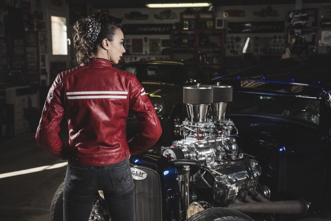 Segura Funky Damen Motorrad Lederjacke rot 48 Abbildung 5